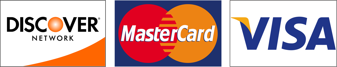 Discover, MasterCard, & Visa Card Logos