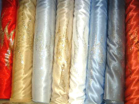 Crepe Back Satin with Glittered Flame